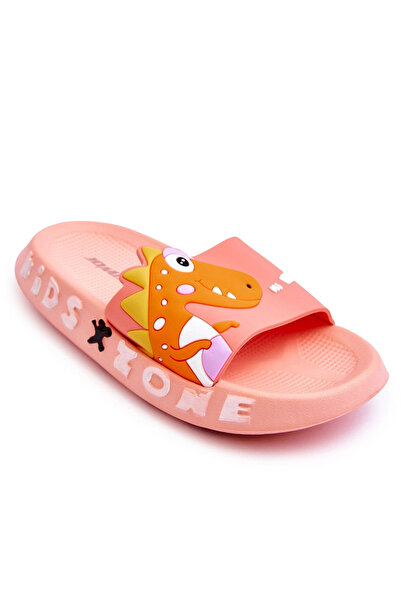 BOTO Papuci de casă pentru copii cu spumă, model dinozaur, roz deschis, Dario 31