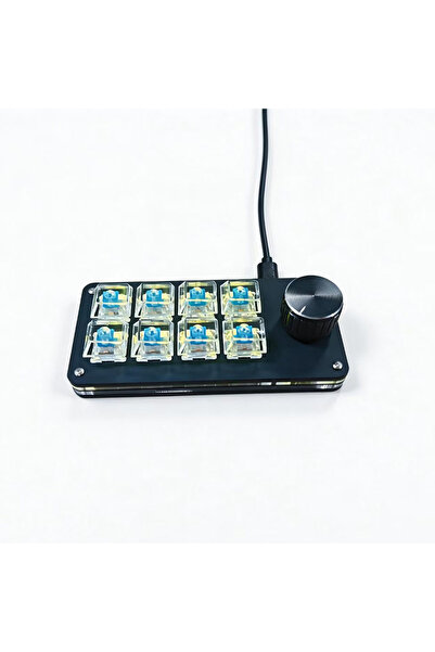 Choice1 blue switch Amber Mini Keyboard with Single Knob & 8-Key One-Click Qu...