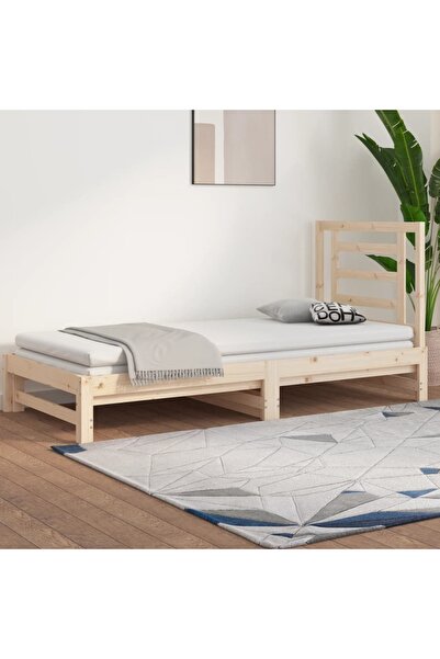 Concept Pat de zi extensibil, 2x(90x200) cm, lemn masiv de pin