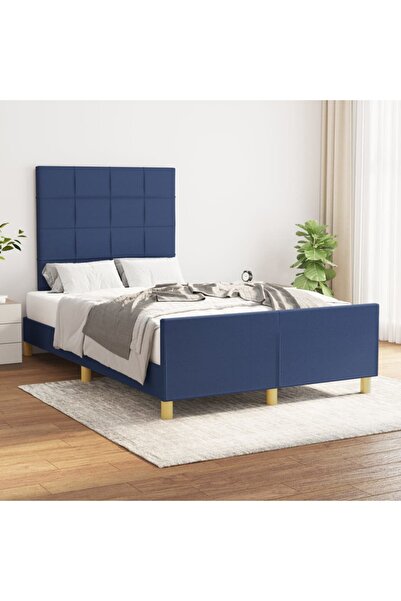 Concept Σκελετός κρεβατιού με κεφαλάρι, μπλε, 120x200 cm, ύφασμα