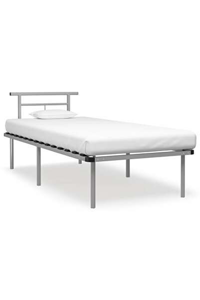 Concept Σκελετός κρεβατιού, γκρι, 90 x 200 εκ., μεταλλικός
