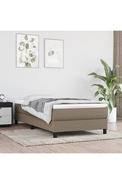 Concept Cadru de pat box spring, gri taupe, 90x200 cm, textil