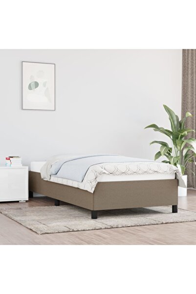 Concept Cadru de pat, gri taupe, 80x200 cm, material textil