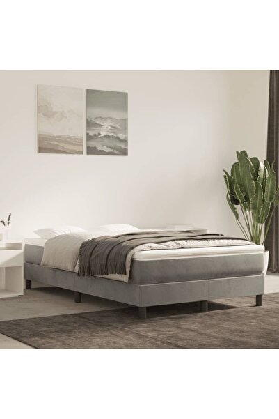 Concept Cadru de pat box spring, gri deschis, 120x200 cm, catifea