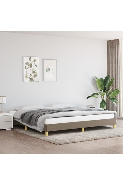 Concept Cadru de pat, gri taupe, 200x200 cm, material textil