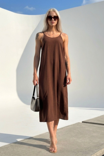 New Now ROCHIE LUNGĂ DE DAMĂ DIN ȚESĂTURĂ AEROBİN CU BRETELE AJUSTABILE - MAX...