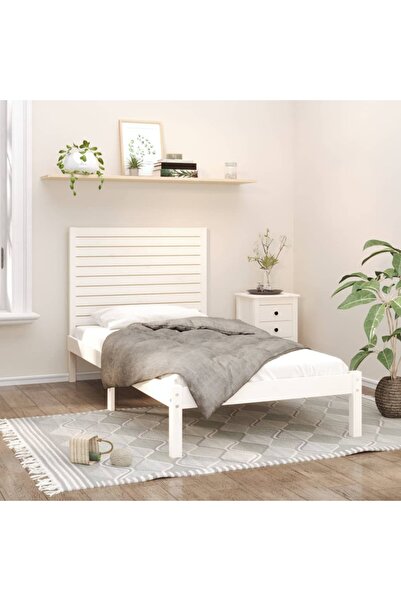 Concept Σκελετός κρεβατιού, λευκό, 90x200 cm, μασίφ ξύλο