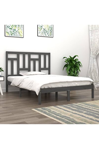 Concept Cadru de pat, gri, 200x200 cm, lemn masiv de pin