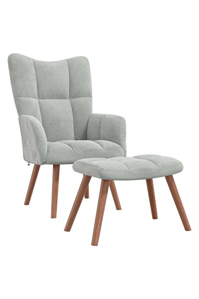 vidaxl Fotoliu de relaxare 2 pcs Gri deschis Catifea
