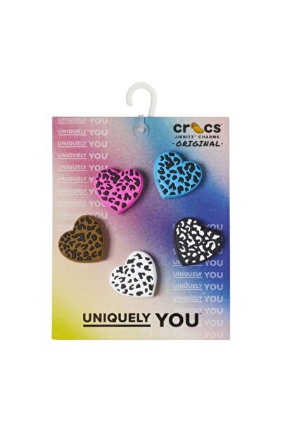 Crocs Jibbitz Λεοπάρ Καρδιά Με animal print σε Πακέτο των 5