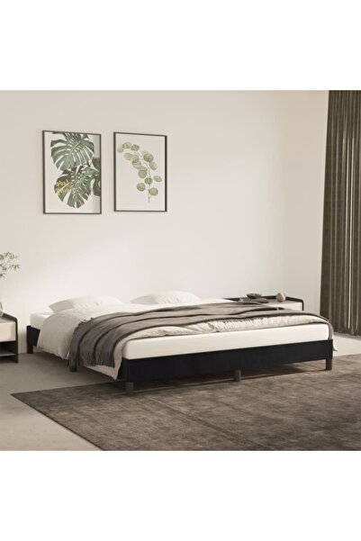 Concept Σκελετός κρεβατιού, μαύρο, 180 x 200 εκ., Βελούδο