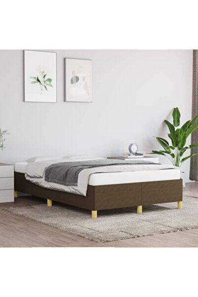 Concept Cadru de pat, maro închis, 120x200 cm, material textil