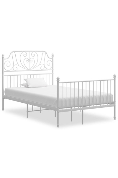 Concept Cadru de pat, alb, 120x200 cm, metal