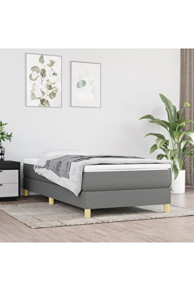 Concept Cadru de pat box spring, gri închis, 90x190 cm, textil