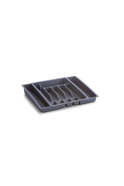 zeller Expandable Cutlery Holder, Plastic, 29-50x38x6.5, Grey