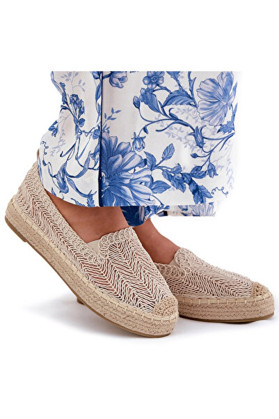 Vinceza Women's Platform Espadrilles Beige 17392 38