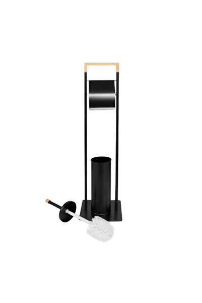 jumi Θήκη για χαρτί υγείας με βούρτσα τουαλέτας, μέταλλο και Μπαμπού, 76,5x19...