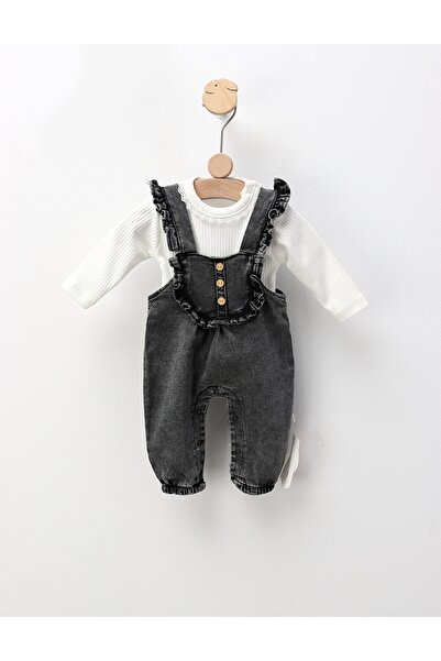 MiniKids Σετ 2 τεμαχίων: Τζιν φόρμα + Μπλούζα για κορίτσια, μαύρη
