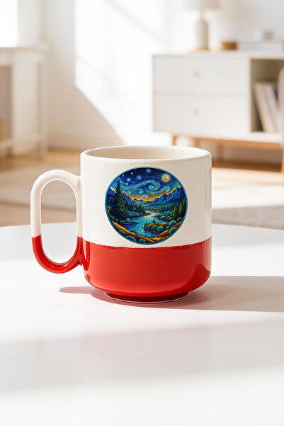 BB TRADE Mountain Design Ceramic Printed Pro Mug 330ml