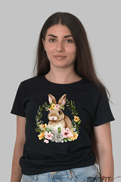 GILDAN Tricou Paste Iepuras In Coronita Cu Flori Colorate