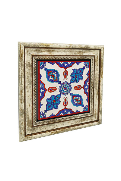 Sadrazam Ottoman Iznik Tile Pattern (Rüstem Pasha Mosque) B Printed Natural S...