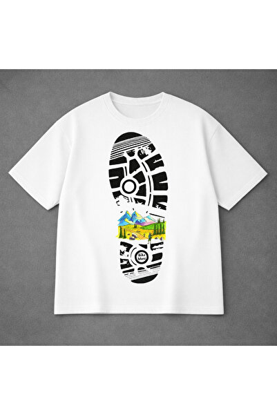 VODEXA Tricou oversize unisex cu imprimeu BASE, 100% bumbac, croială conforta...