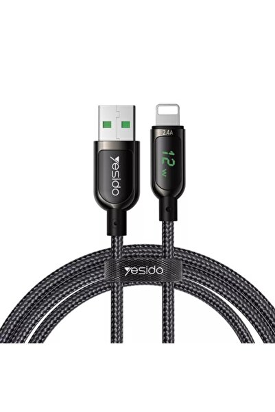 Yesido Cablu de date USB la Lightning, CA 84, afișaj digital, plasă de nailon...