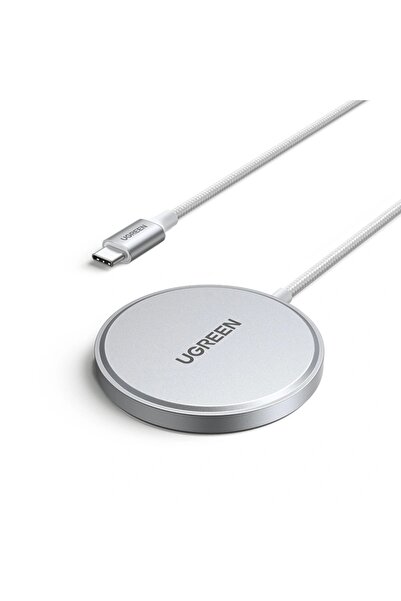 Ugreen Încărcător wireless, universal, Qi2 15W, 5V/3A, tip C, 1,5 m, W703, alb