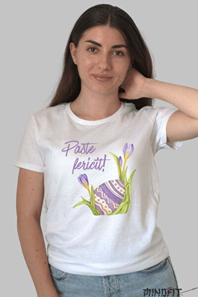 GILDAN Tricou Paste Fericit Cu Ou Si Branduse Mov