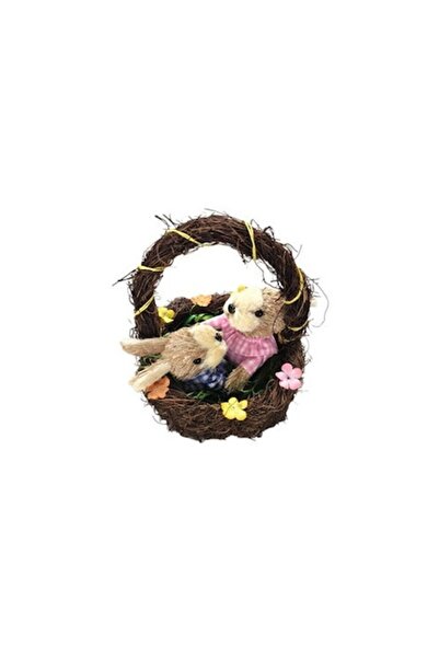 Clini Easter Decoration Basket with Bunnies, 26 cm