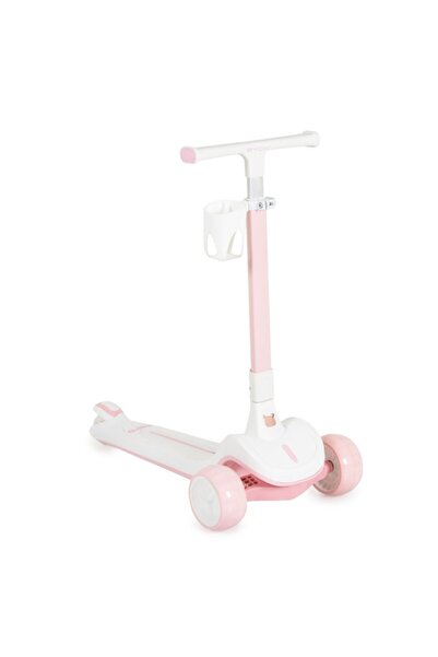 byox Trotineta copii pliabila Aero Pink, ghidon reglabil, lumini LED, 3+ ani,...