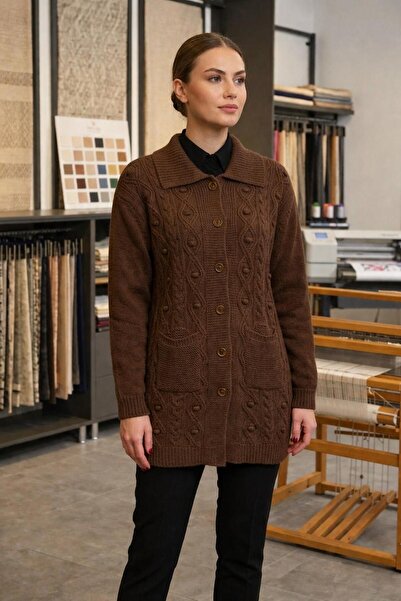 yardıtekstil Front Buttoned Pocketed Comfortable Knitwear Cardigan 100% Acrylic