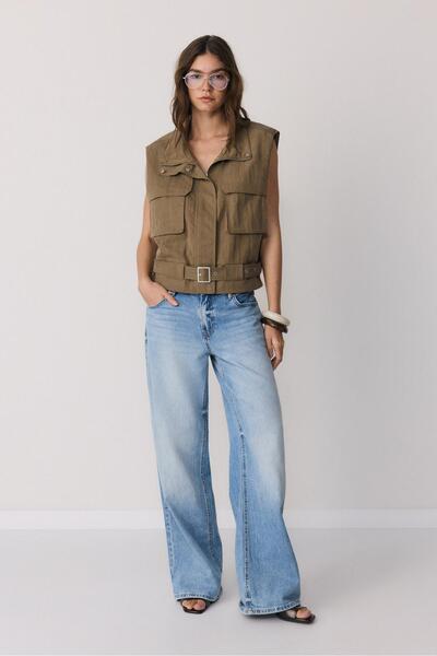 Stradivarius Flowing utility waistcoat