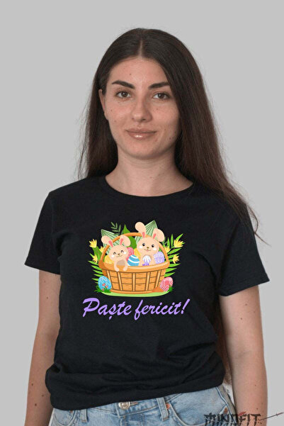 GILDAN Happy Easter T-shirt Bunnies in a Basket