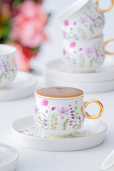 ACAR Lidya 12 Parça 6 Kişilik Kahve Fincan Takımı - 90 ml