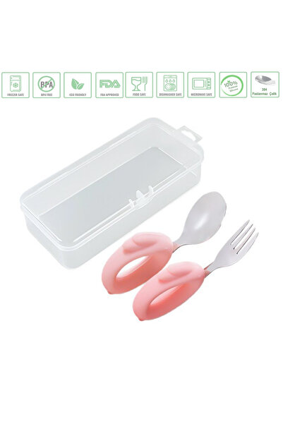jojobebek Tavşan Figürlü Pembe Premium Çocuk BPA Free Silikon Saplı Paslanmaz...