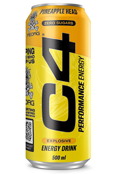 Cellucor C4 Pineapple Head Energy Drink 500ml,(12x2pack)
