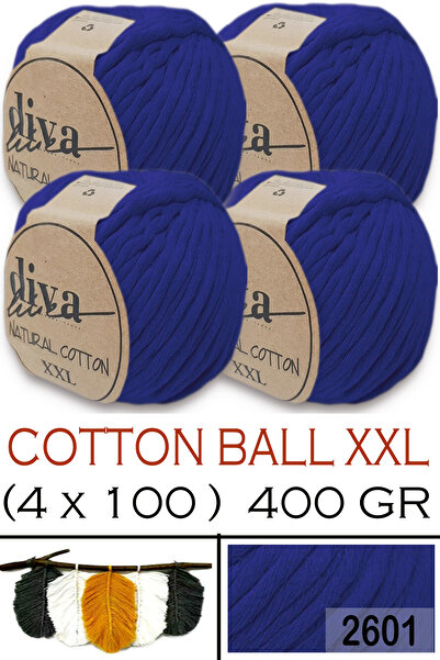 Diva İplik Natural Cotton XXL - 4 mm Taranabilir Macramé Thread -2601 S Cobal...