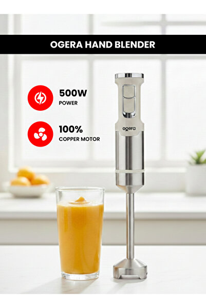 Ogera Hand Blender 500W | 100% Copper Motor | Immersion Blender for Soup, Sau...
