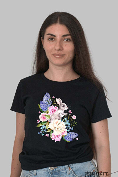 GILDAN Tricou Paste Fericit Iepuras Inconjurat De Flori