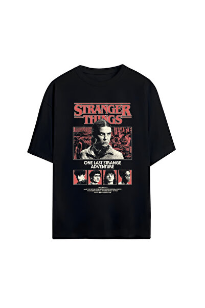 STİL-X Stranger Things Baskılı Unisex %100 Pamuklu Oversize T-shirt
