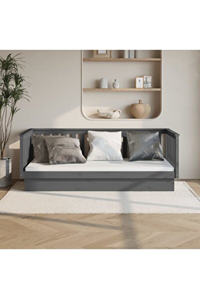 Concept Κρεβάτι ημέρας, γκρι, 80x200 εκ., μασίφ ξύλο πεύκου