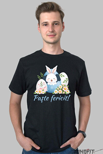 GILDAN Tricou Paste Fericit Iepuras Dragalas In Oul Albastru