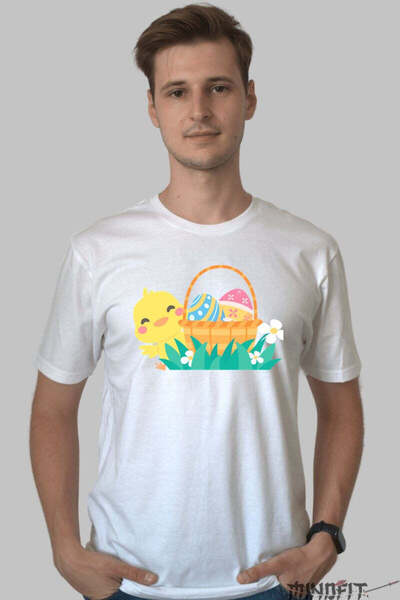 GILDAN Spring Festival T-Shirt Chickens and Colored Eggs