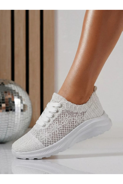 Zaira Women's white textile sneakers Yuri #24655 - 40