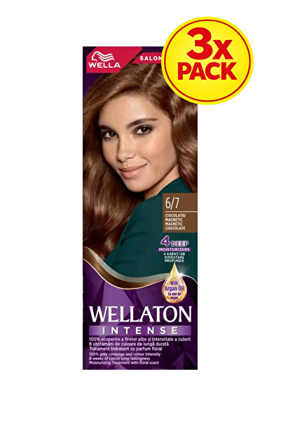 Wellaton 3x PACK Permanent hair dye 6/7 Chocolate Magnetic, 110ml