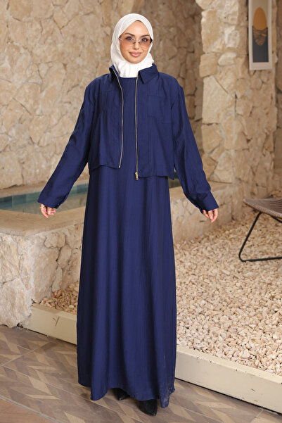 İmajButik Navy Blue Jacket and Dress Combination