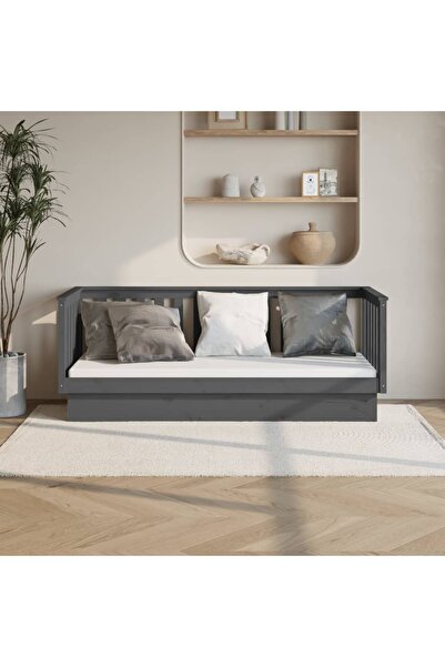 Concept Κρεβάτι ημέρας, γκρι, 75x190 εκ., μασίφ ξύλο πεύκου