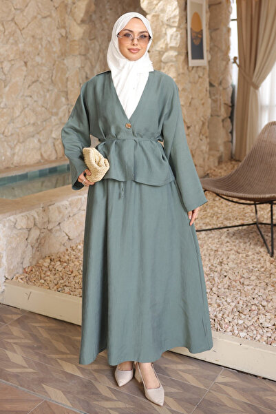 İmajButik Çağla Bat Sleeve Jacket Skirt Set