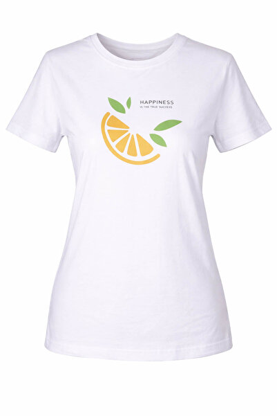 trender Limon O Neck Relaxed Fit White Women's T-Shirt 26Ydt1000013